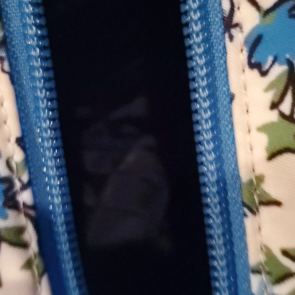 Tory birch large makeup bag new sold out gorgeous blue white leather dust cover - Picture 6 of 12